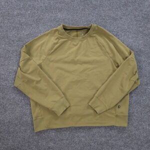 On Sweatshirt Womens Large Tan Movement Crew Stretch Run Gym Athletic‎ Pullover